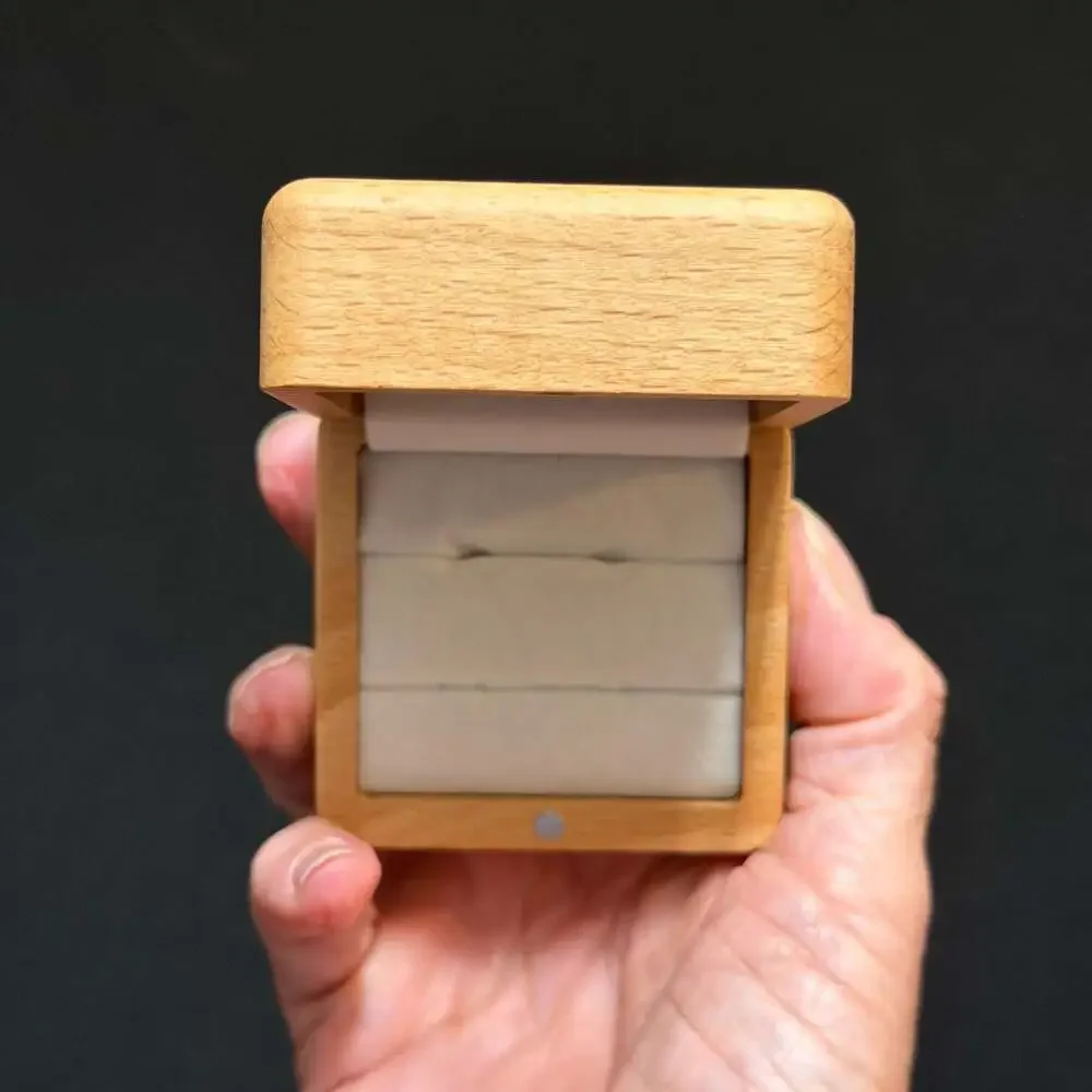 How About Forever? Engraved Wooden Double Ring Box